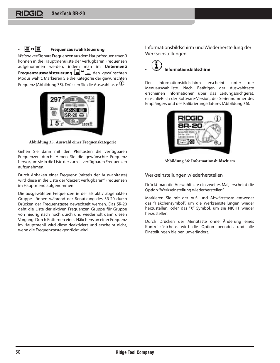 RIDGID SeekTech SR-20 User Manual | Page 51 / 301