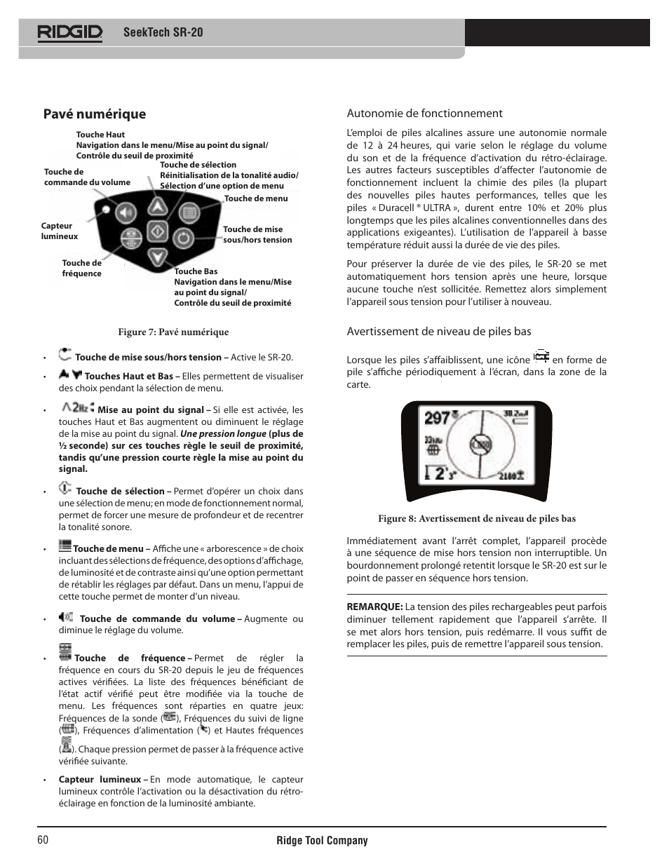 Pavé numérique | RIDGID SeekTech SR-20 User Manual | Page 61 / 301