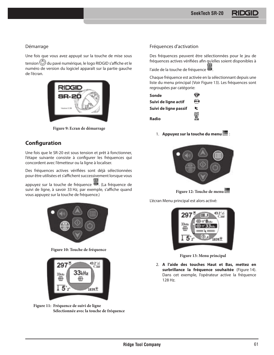 Configuration | RIDGID SeekTech SR-20 User Manual | Page 62 / 301