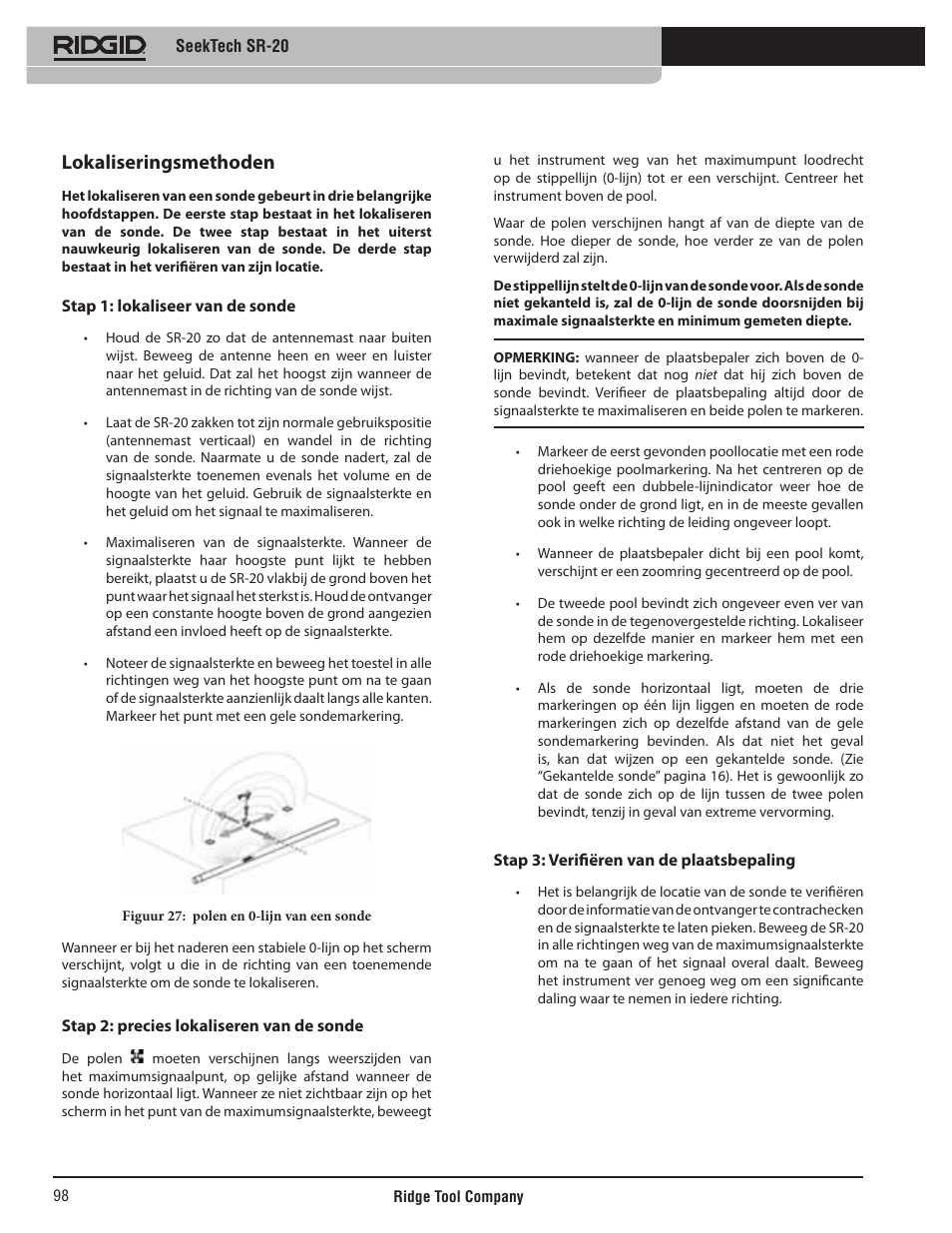 Lokaliseringsmethoden | RIDGID SeekTech SR-20 User Manual | Page 99 / 301