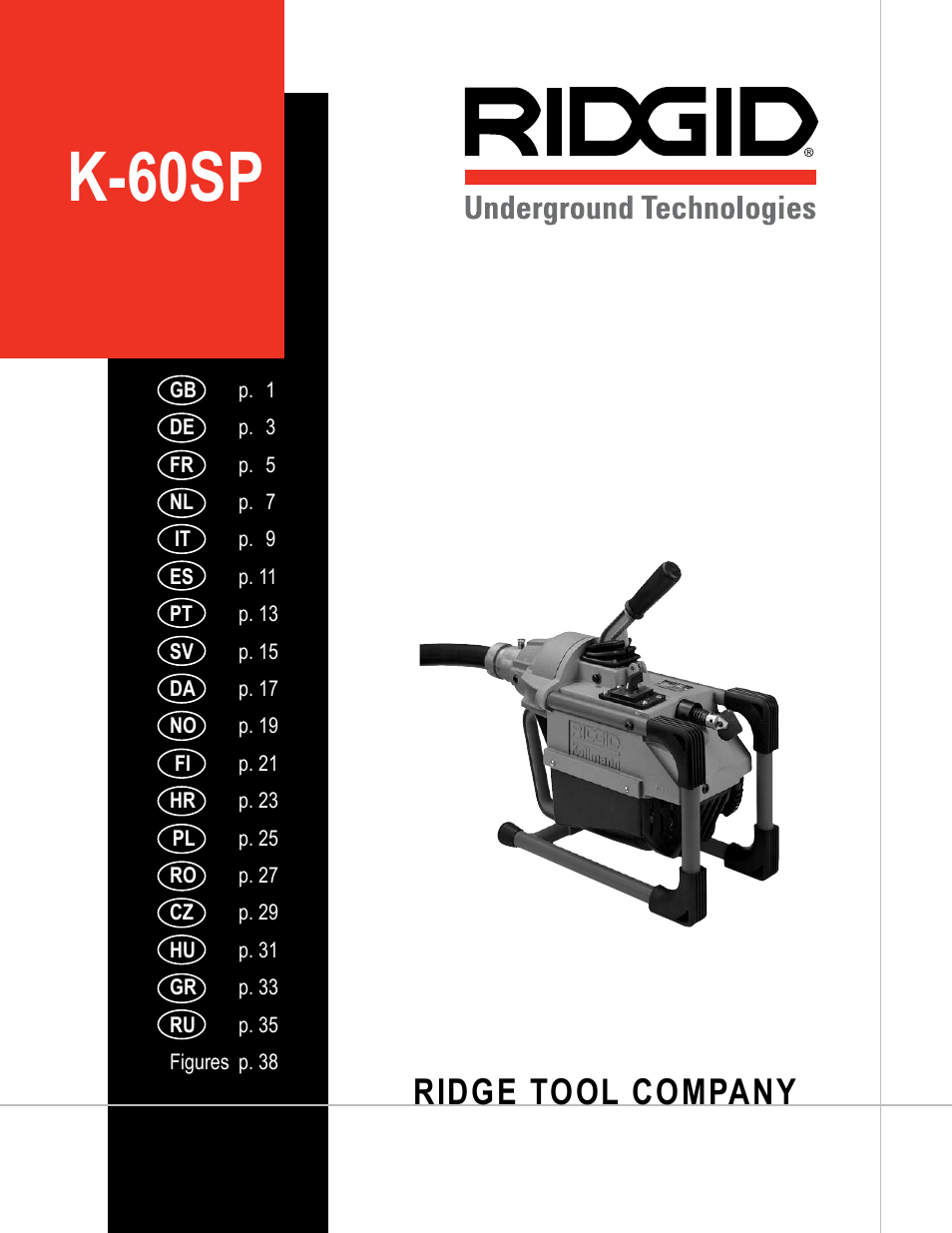 RIDGID K-60SP User Manual | 41 pages