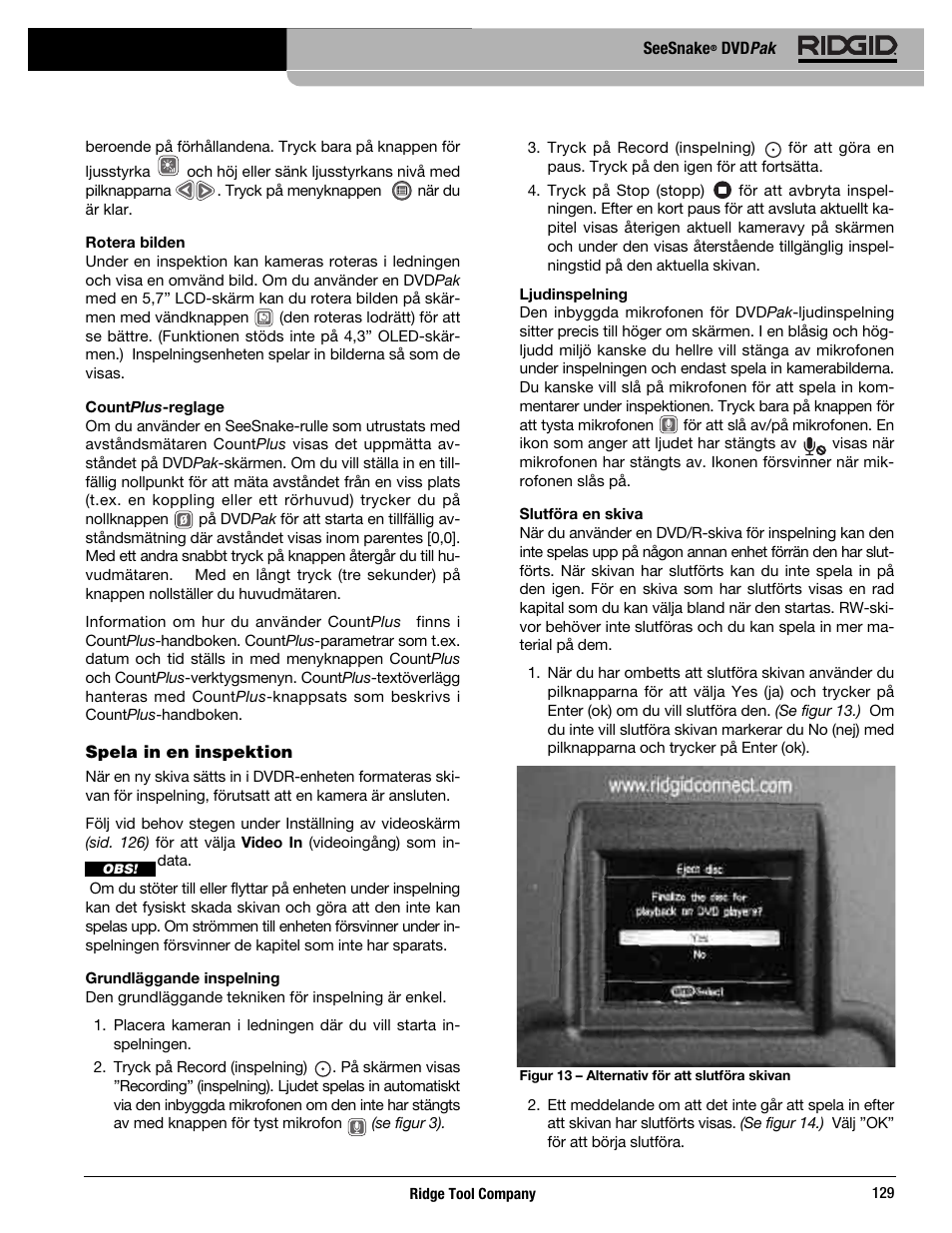 RIDGID SeeSnake DVDPak User Manual | Page 131 / 359