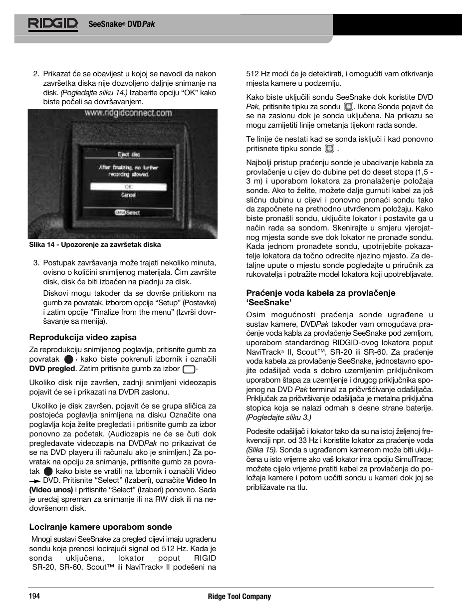 RIDGID SeeSnake DVDPak User Manual | Page 196 / 359