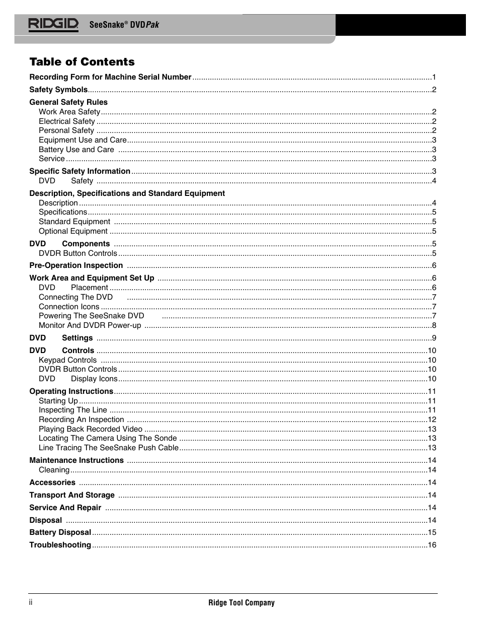 RIDGID SeeSnake DVDPak User Manual | Page 2 / 359