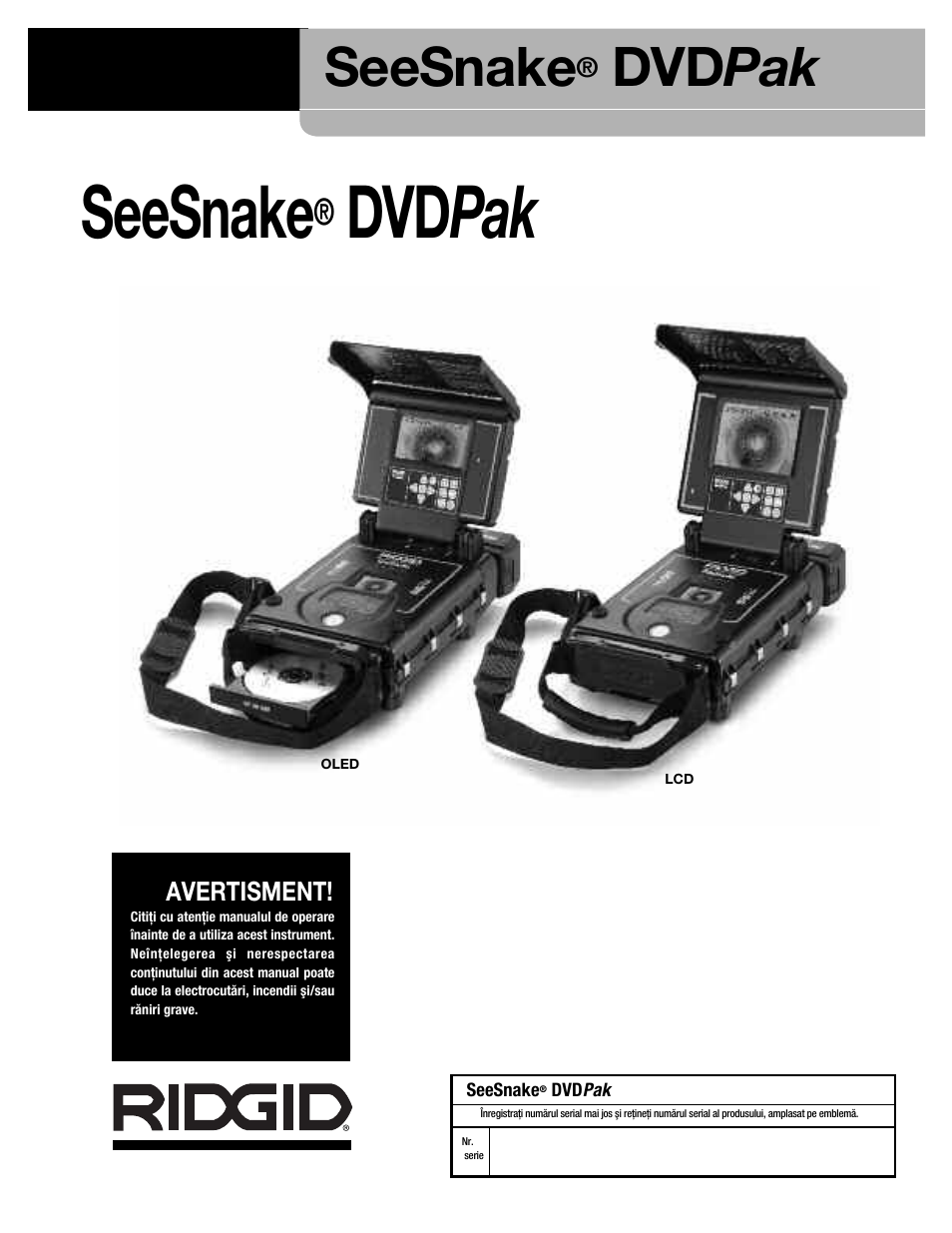 Seesnake, Dvdpak | RIDGID SeeSnake DVDPak User Manual | Page 215 / 359