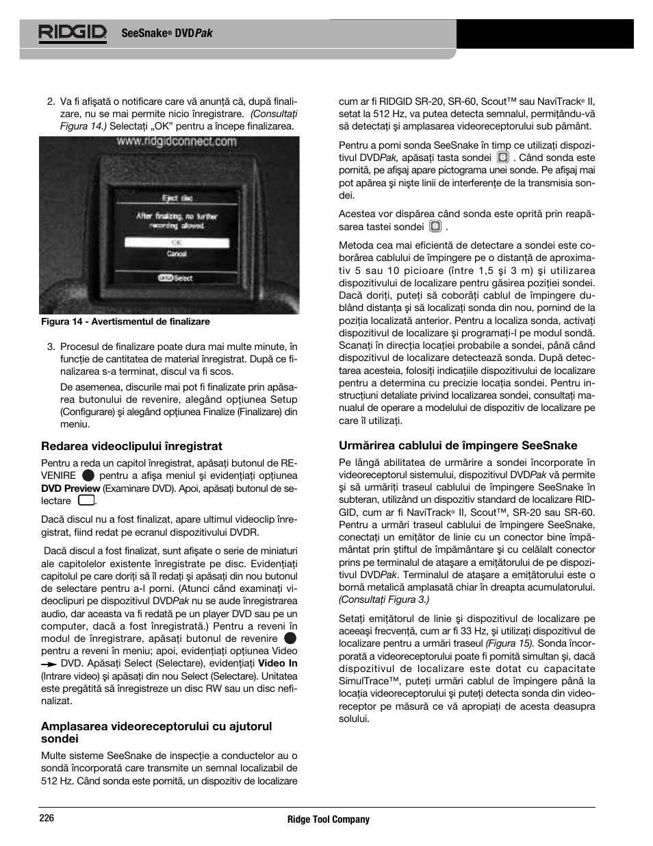 RIDGID SeeSnake DVDPak User Manual | Page 228 / 359