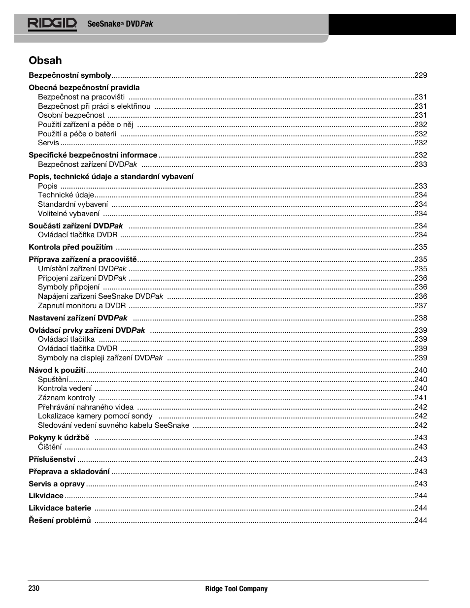 RIDGID SeeSnake DVDPak User Manual | Page 232 / 359