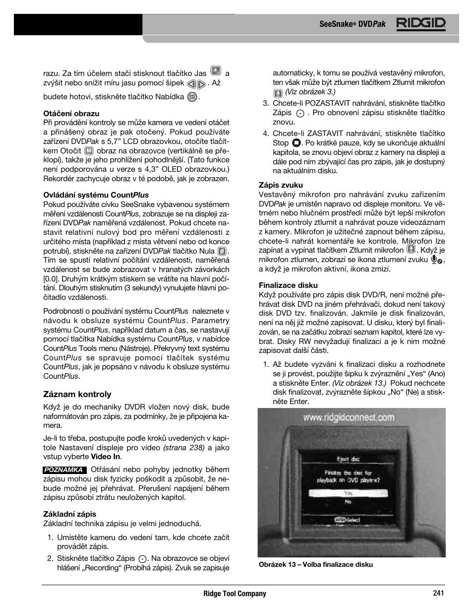 RIDGID SeeSnake DVDPak User Manual | Page 243 / 359