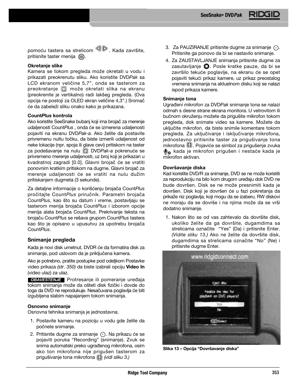 RIDGID SeeSnake DVDPak User Manual | Page 355 / 359