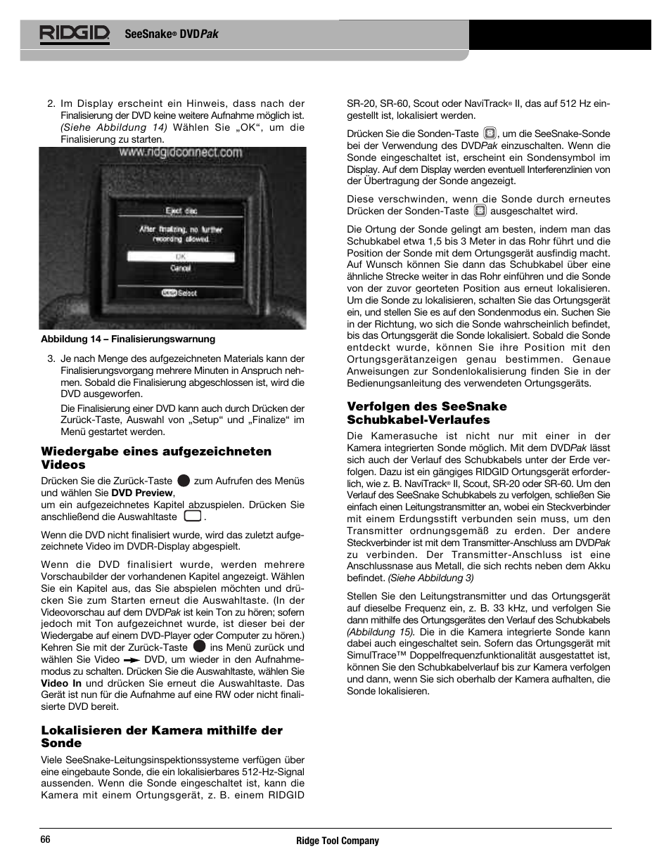 RIDGID SeeSnake DVDPak User Manual | Page 68 / 359