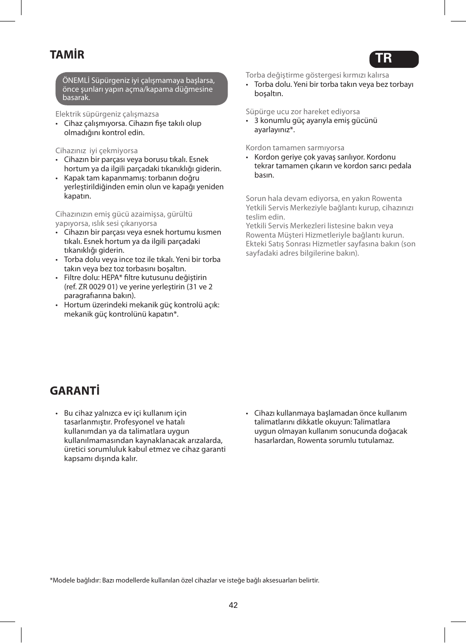 Tamir, Garant | ROWENTA SILENCE FORCE COMPACT RO4449 User Manual | Page 42 / 46