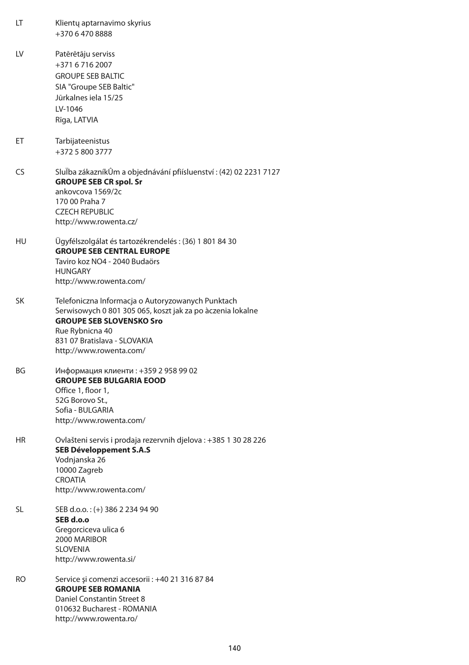 ROWENTA COMPACTEO CYCLONIC RO3449 User Manual | Page 55 / 56
