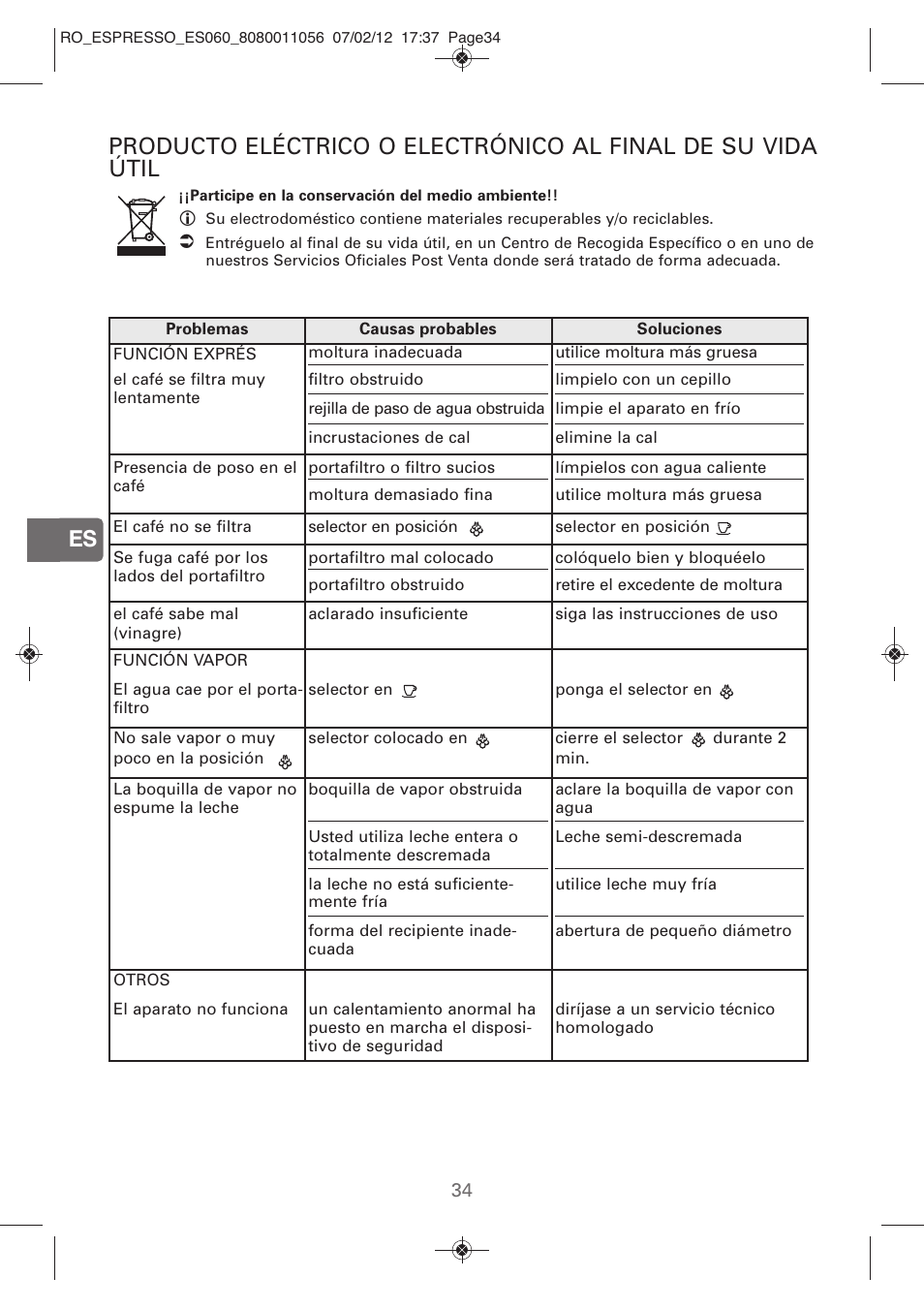 ROWENTA ESPRESSO ES060 User Manual | Page 32 / 82