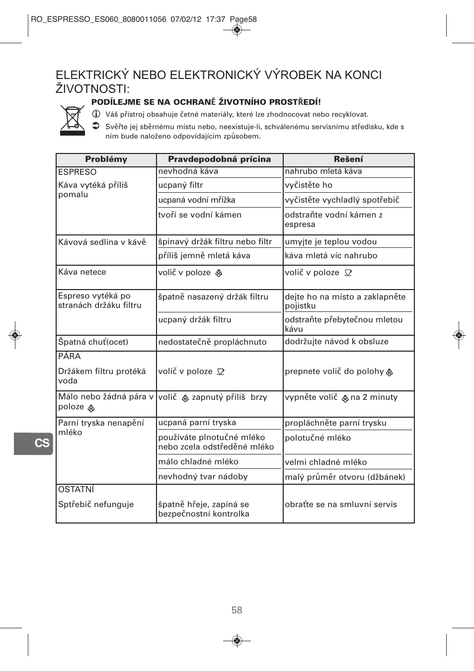 ROWENTA ESPRESSO ES060 User Manual | Page 56 / 82