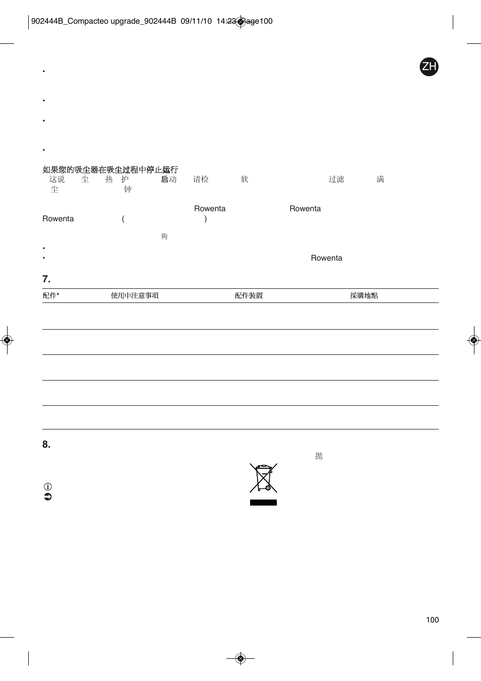 ROWENTA COMPACTEO RO1783 User Manual | Page 104 / 111