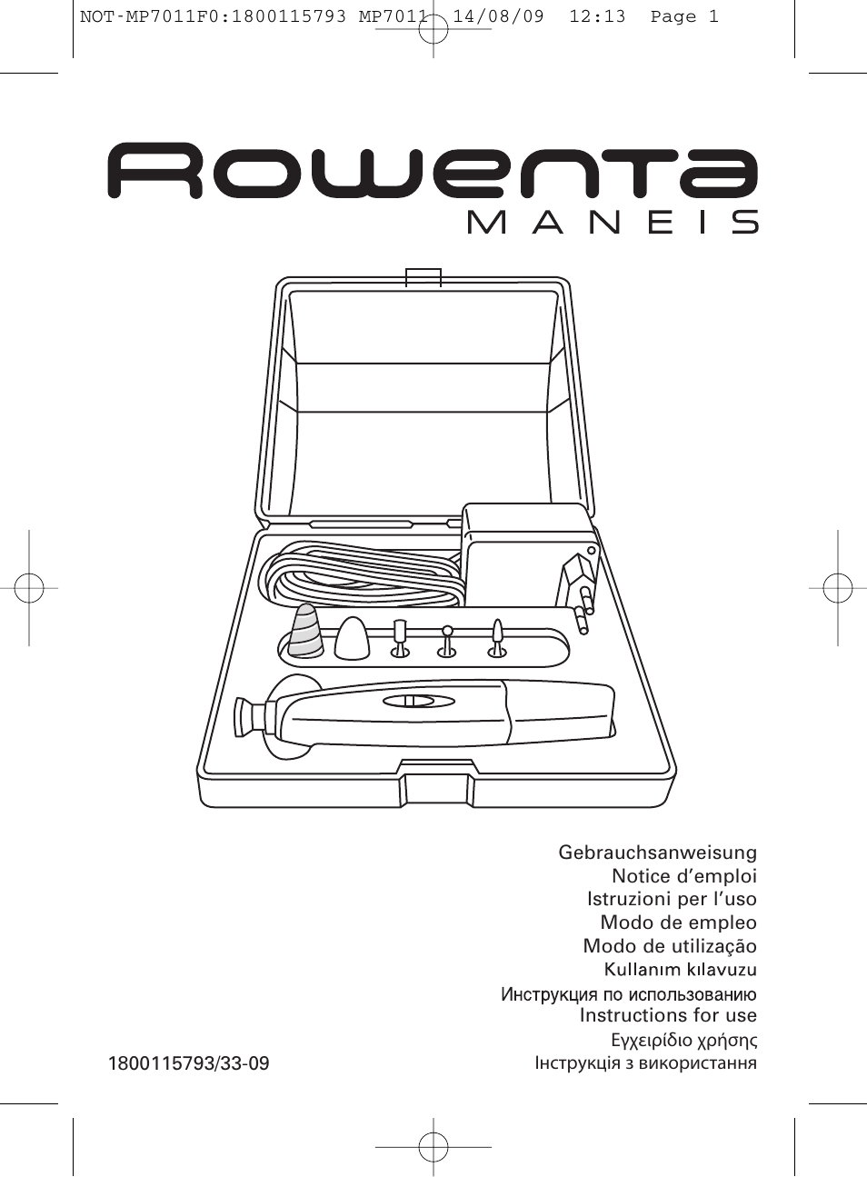 ROWENTA MANEIS MP7010 User Manual | 48 pages