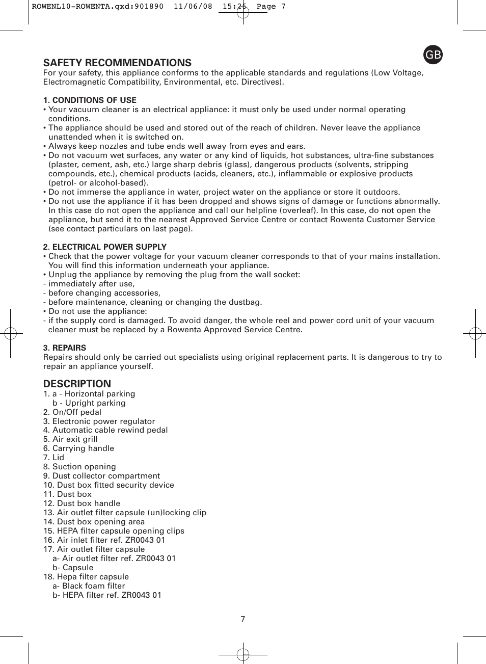 ROWENTA COSMO RO3623 User Manual | Page 11 / 122