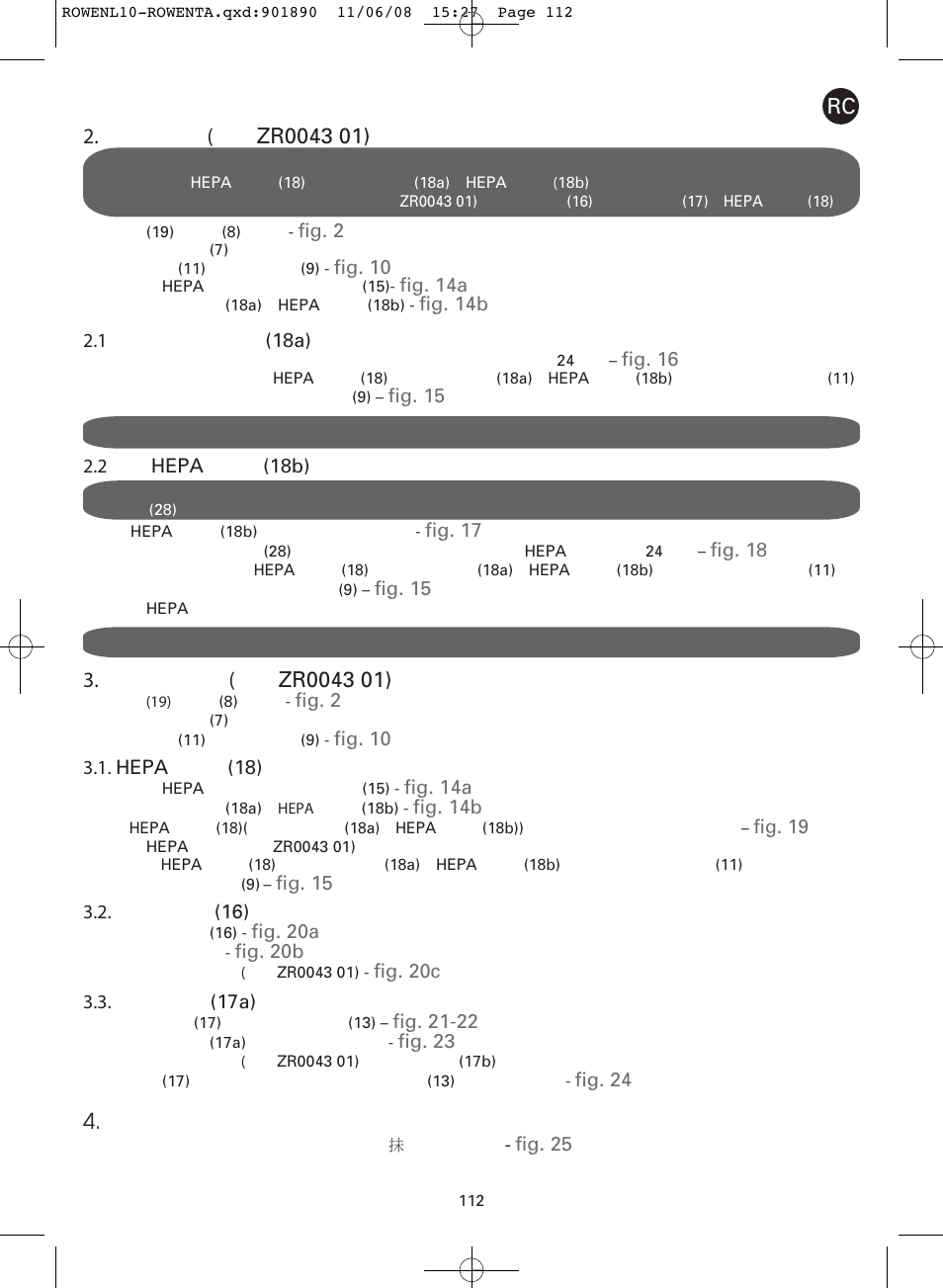 ROWENTA COSMO RO3623 User Manual | Page 116 / 122