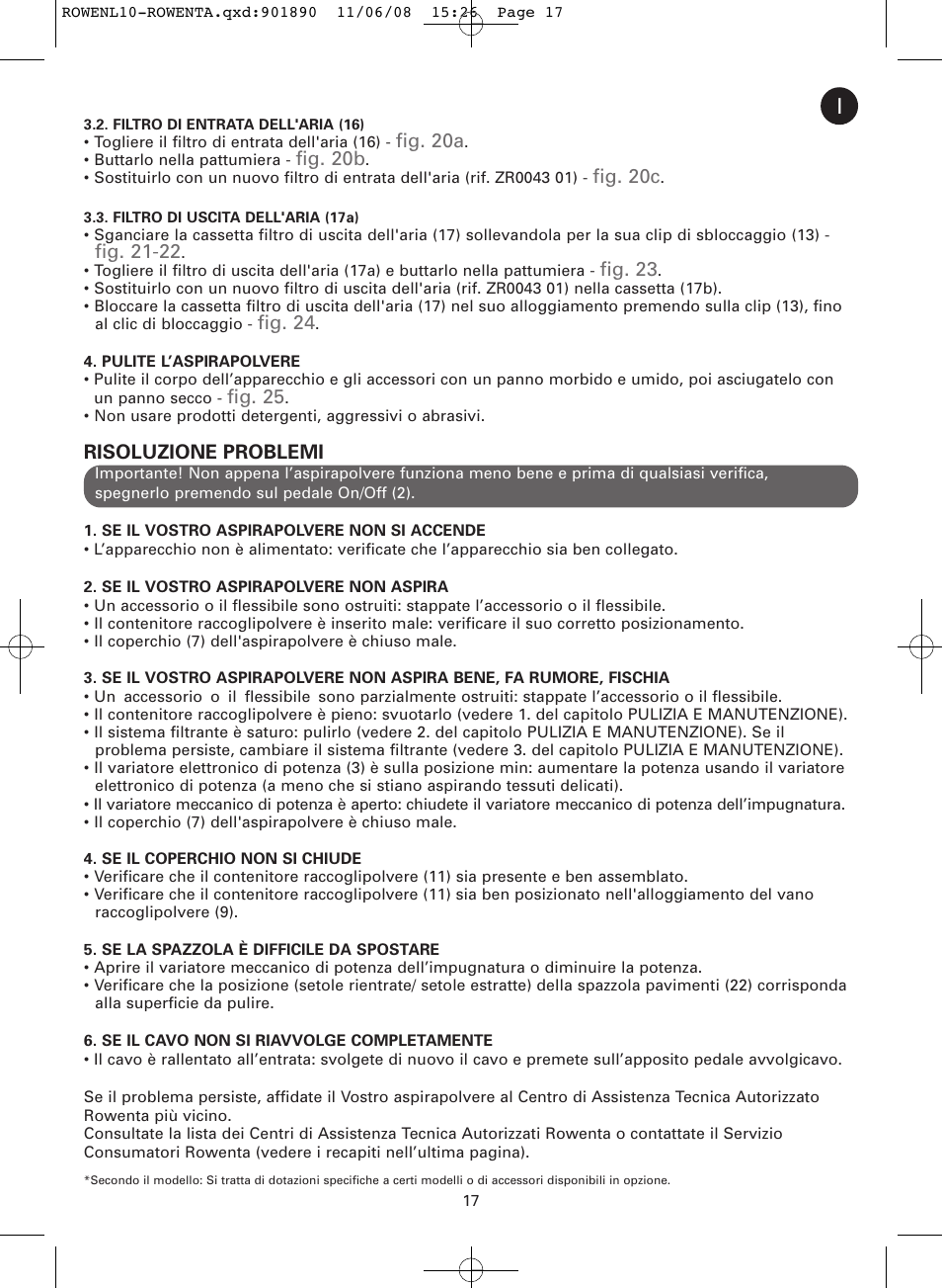 ROWENTA COSMO RO3623 User Manual | Page 21 / 122