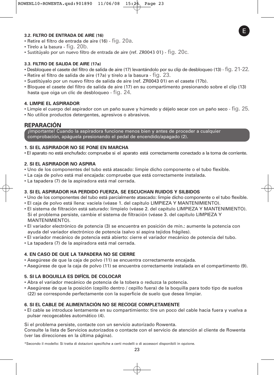 ROWENTA COSMO RO3623 User Manual | Page 27 / 122