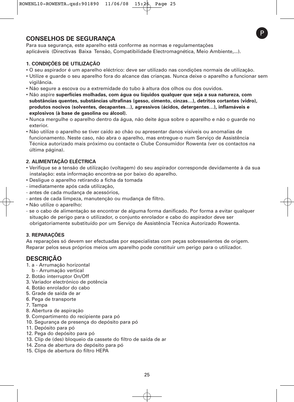 ROWENTA COSMO RO3623 User Manual | Page 29 / 122