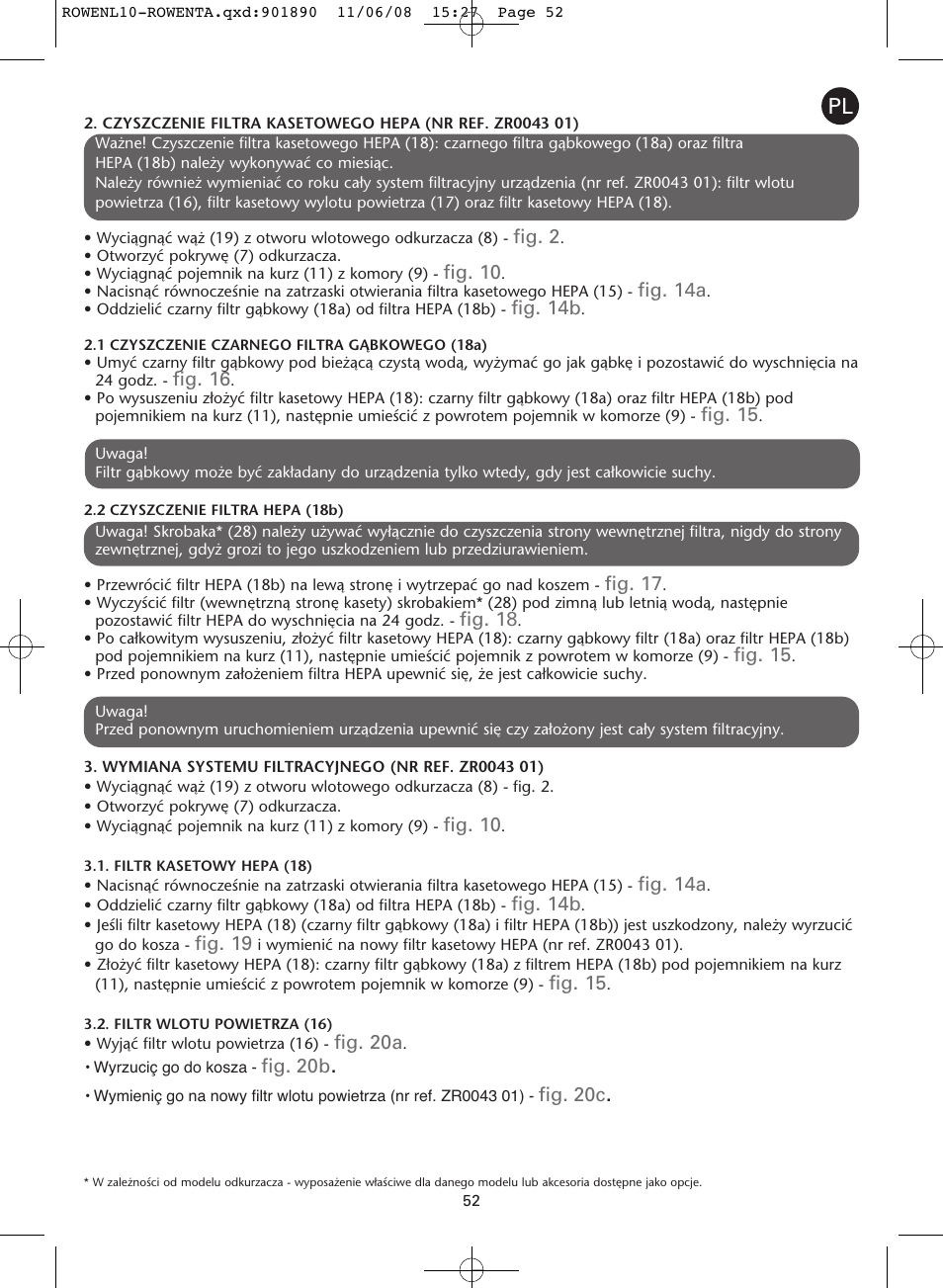 ROWENTA COSMO RO3623 User Manual | Page 56 / 122