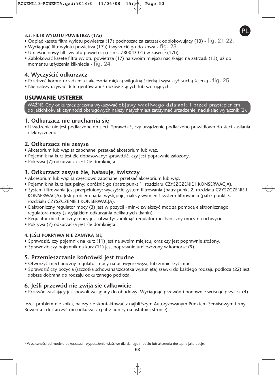 ROWENTA COSMO RO3623 User Manual | Page 57 / 122