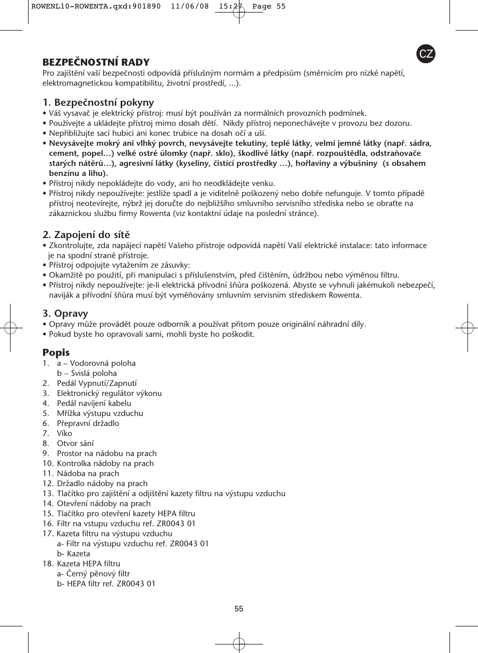 ROWENTA COSMO RO3623 User Manual | Page 59 / 122