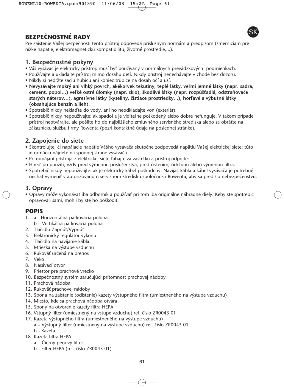 ROWENTA COSMO RO3623 User Manual | Page 65 / 122