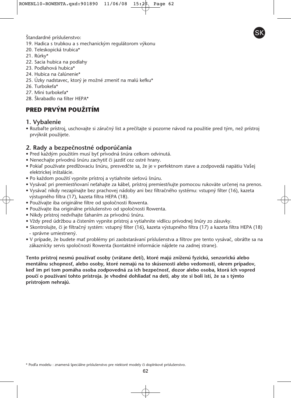 ROWENTA COSMO RO3623 User Manual | Page 66 / 122