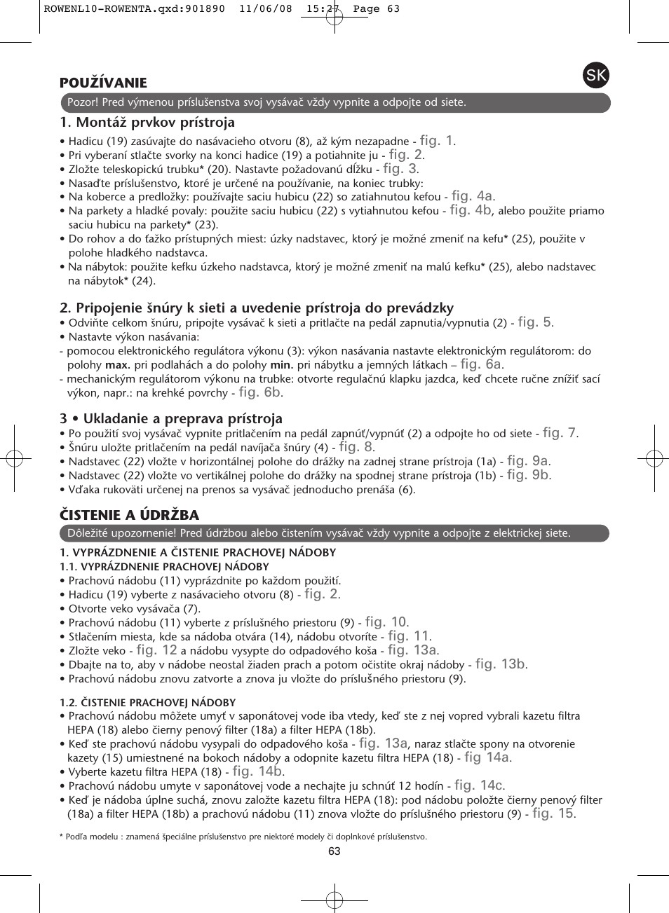 ROWENTA COSMO RO3623 User Manual | Page 67 / 122