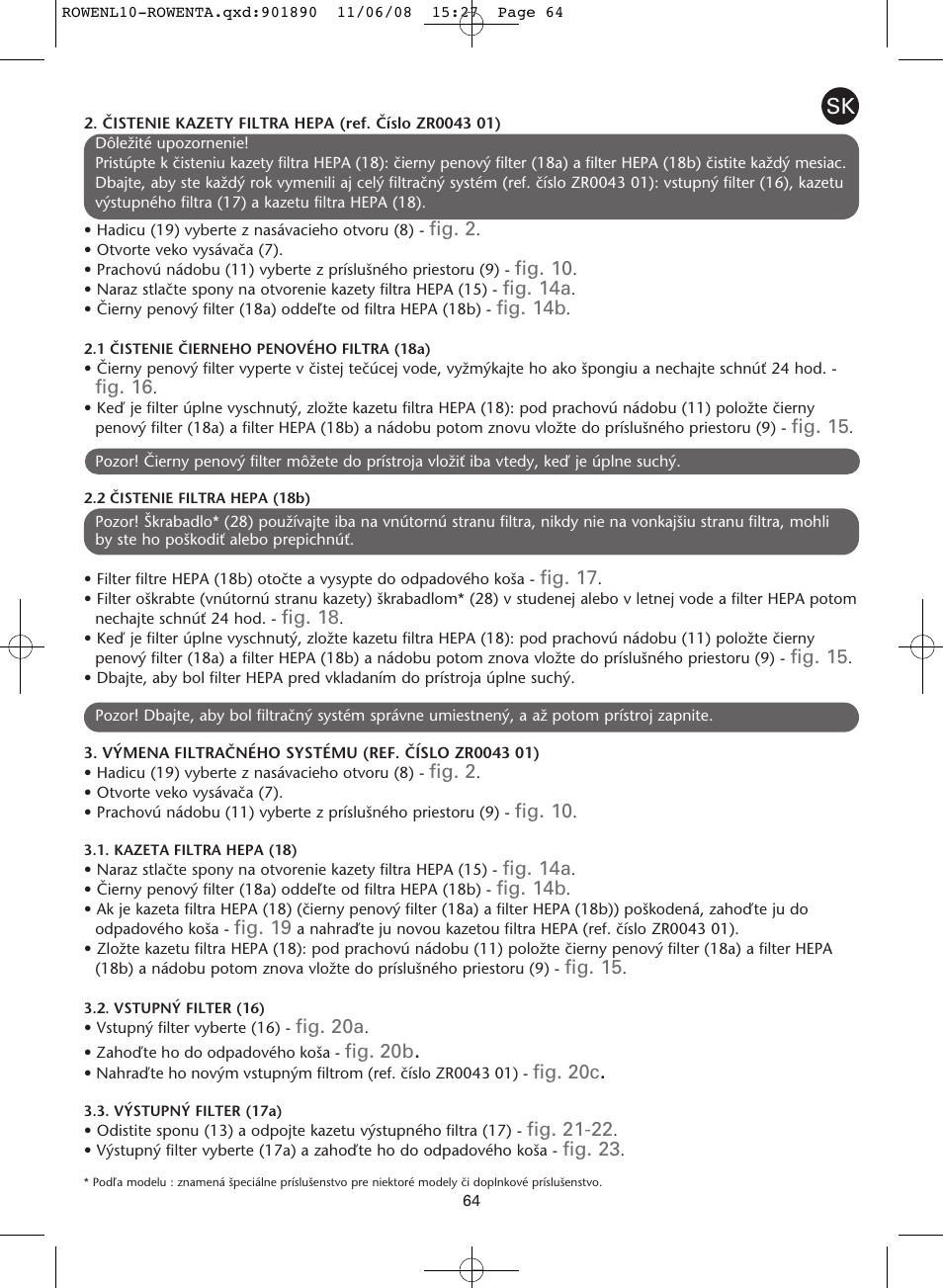 ROWENTA COSMO RO3623 User Manual | Page 68 / 122