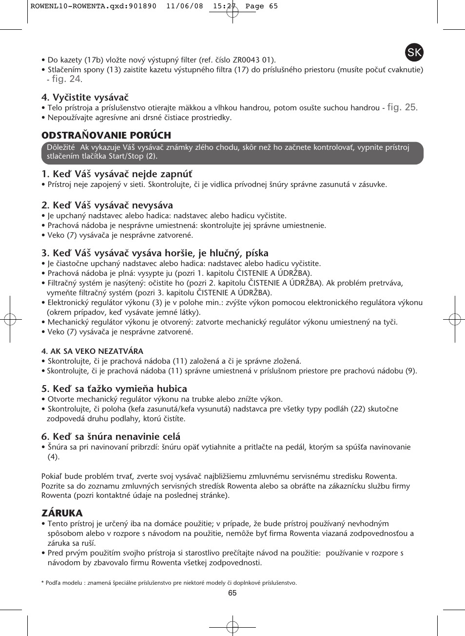 ROWENTA COSMO RO3623 User Manual | Page 69 / 122