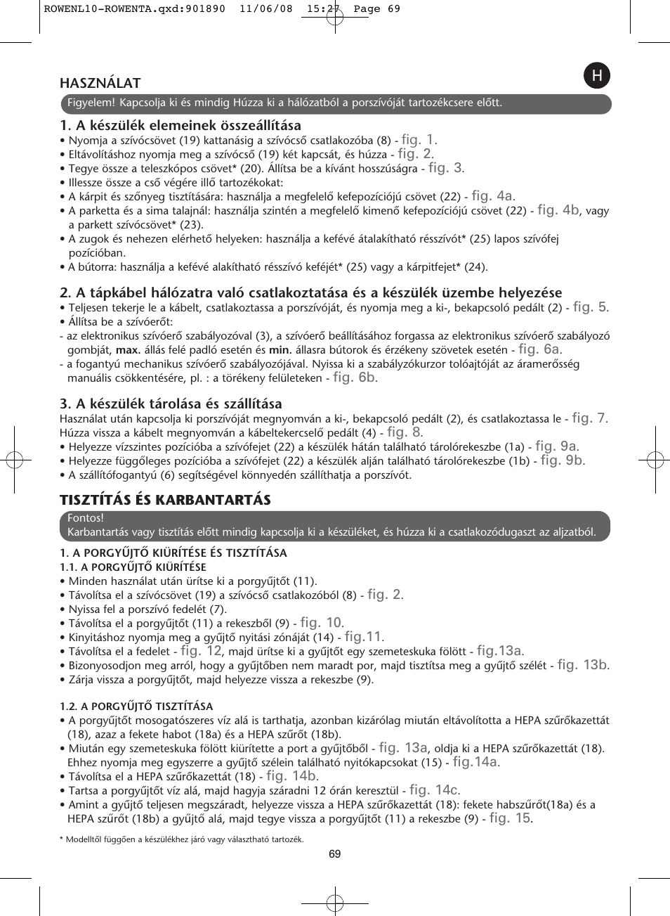 ROWENTA COSMO RO3623 User Manual | Page 73 / 122