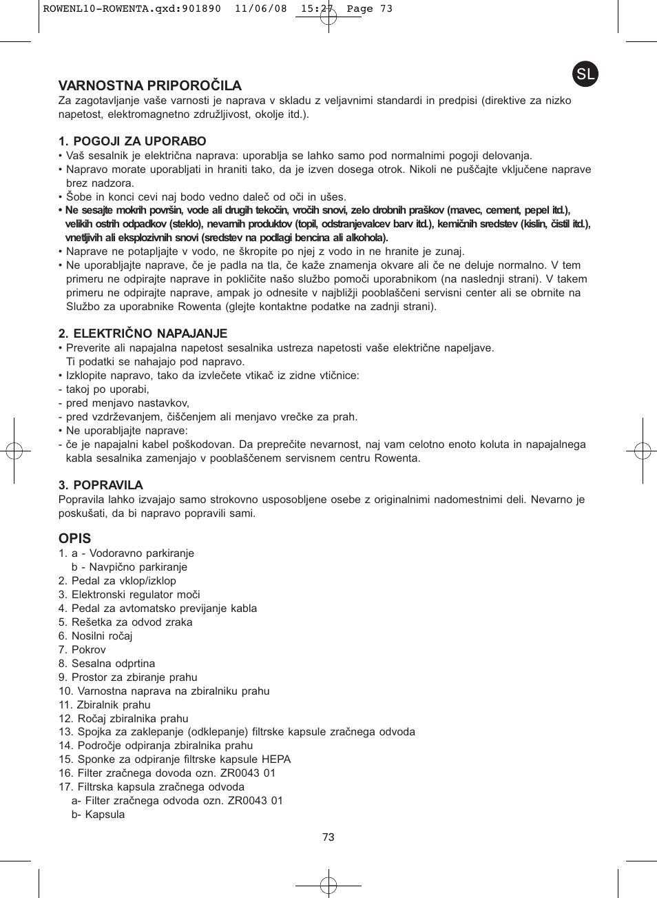 ROWENTA COSMO RO3623 User Manual | Page 77 / 122