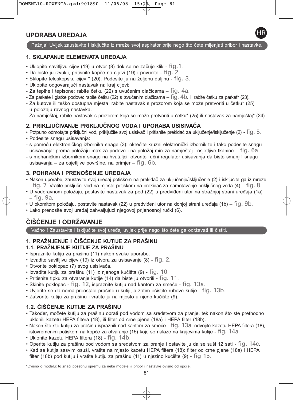 ROWENTA COSMO RO3623 User Manual | Page 85 / 122