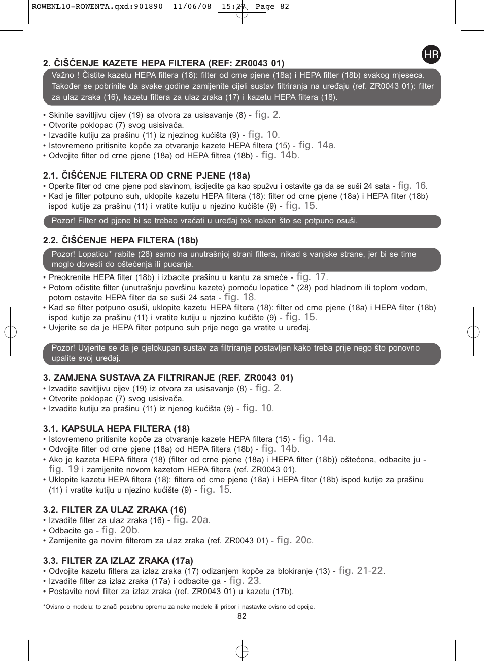 ROWENTA COSMO RO3623 User Manual | Page 86 / 122