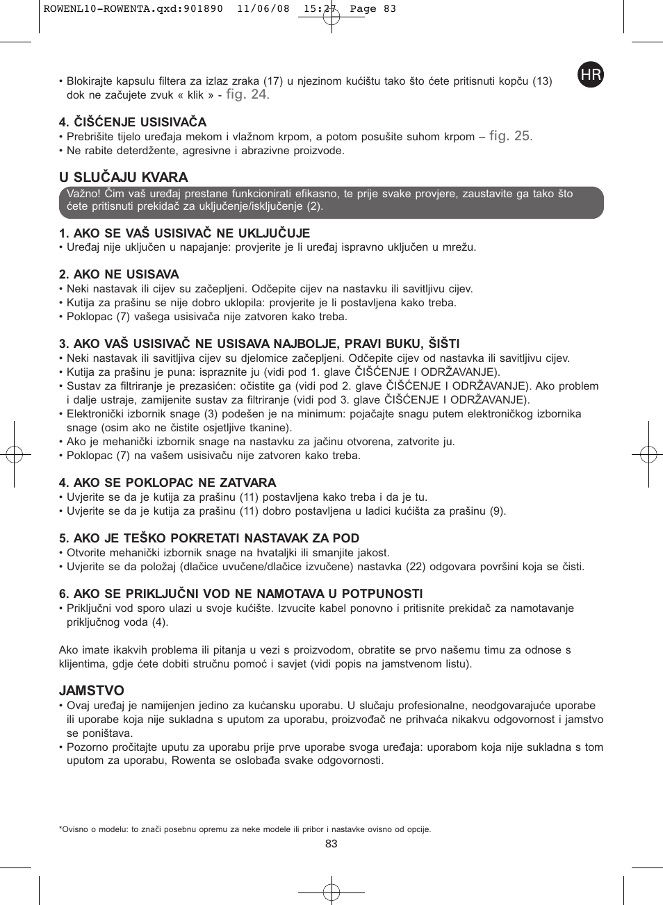 ROWENTA COSMO RO3623 User Manual | Page 87 / 122