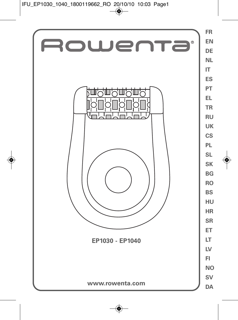 ROWENTA FASHION EP1033 User Manual | 92 pages