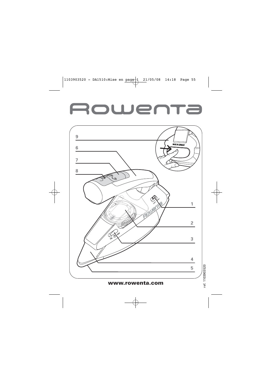 ROWENTA TRAVEL IRON DA1510 User Manual | Page 55 / 60
