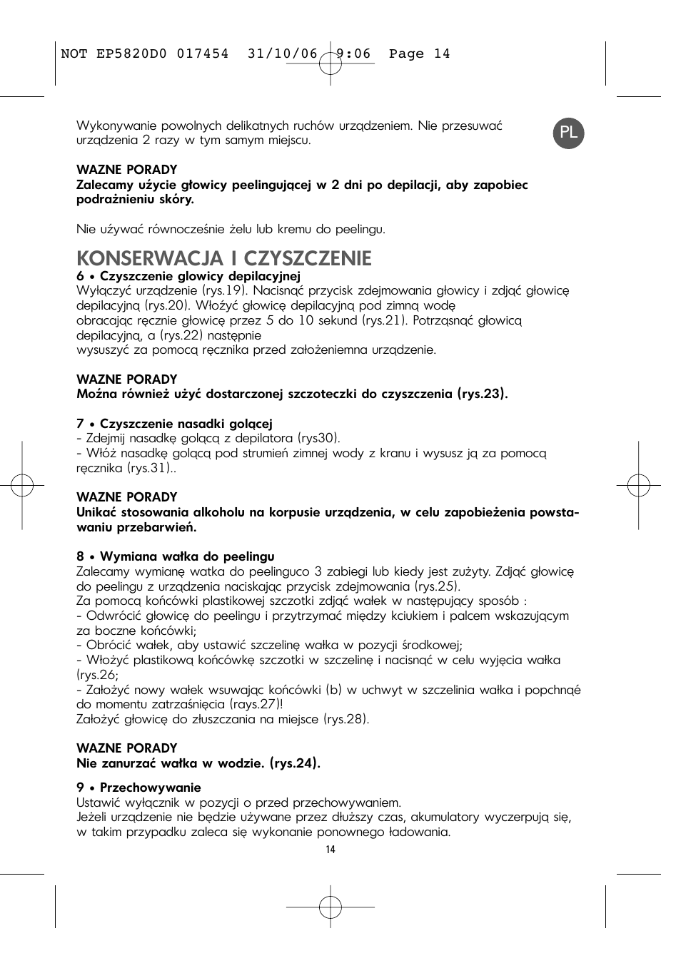 Konserwacja i czyszczenie | ROWENTA ACCESSIM EP5820 User Manual | Page 18 / 65