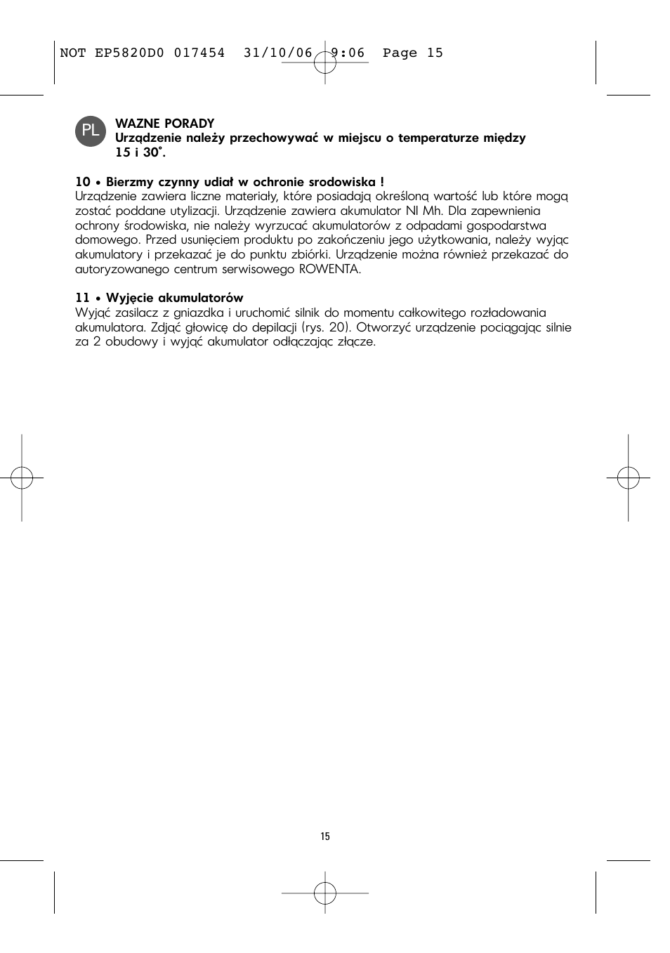 ROWENTA ACCESSIM EP5820 User Manual | Page 19 / 65