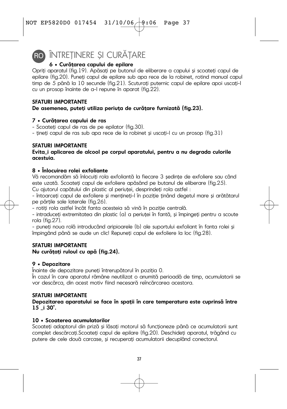 Întreţinere şi curăţare | ROWENTA ACCESSIM EP5820 User Manual | Page 41 / 65