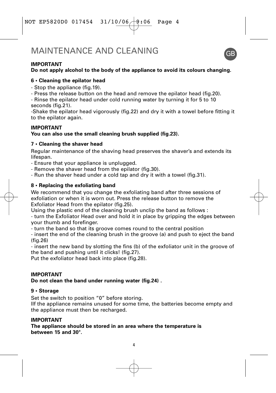 Maintenance and cleaning | ROWENTA ACCESSIM EP5820 User Manual | Page 8 / 65