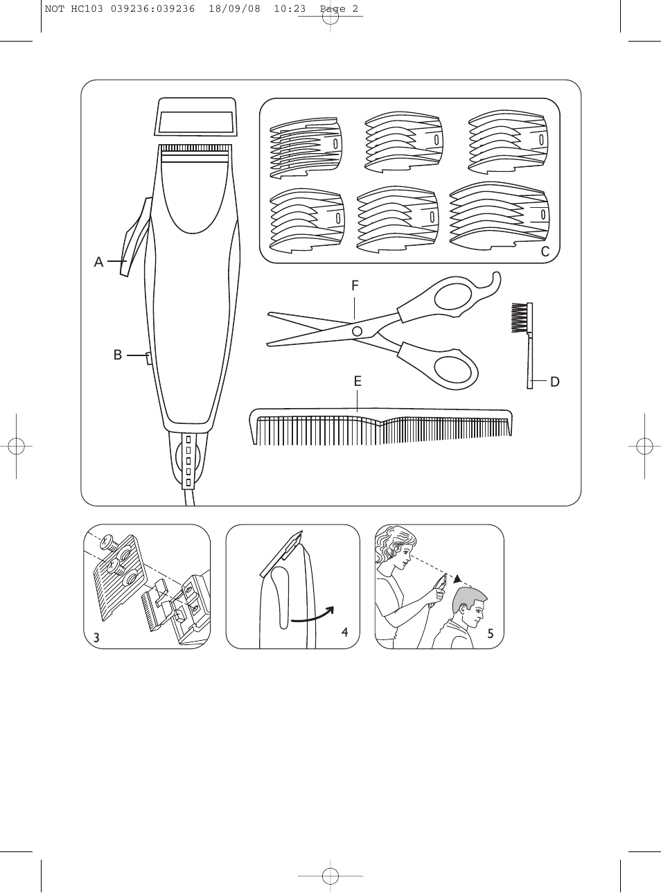 ROWENTA PERFECT LINE HC1037 User Manual | Page 2 / 40