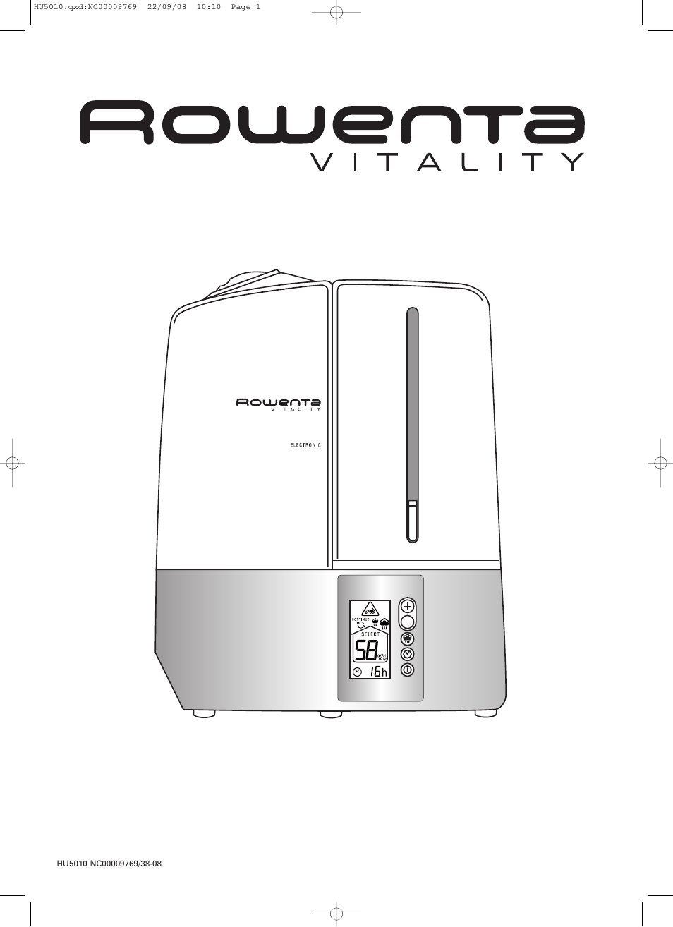 ROWENTA VITALITY HU5010 User Manual | 20 pages