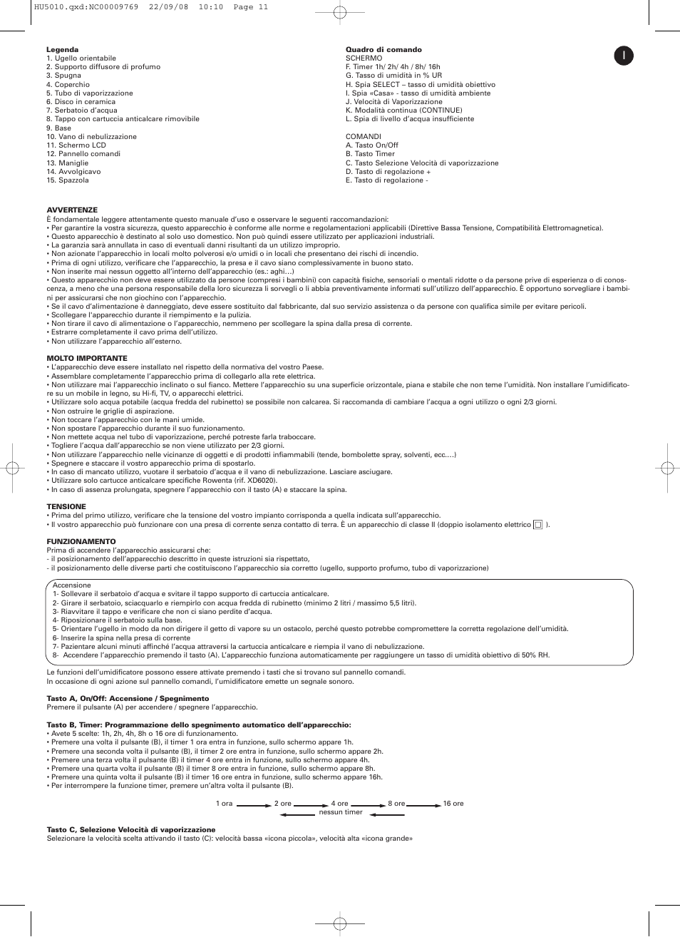 ROWENTA VITALITY HU5010 User Manual | Page 11 / 20