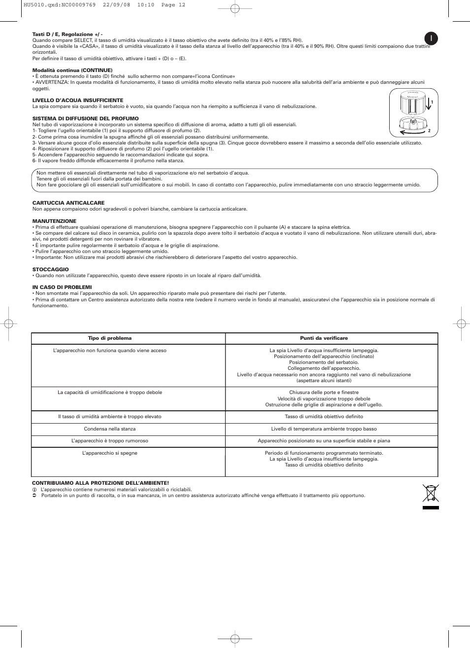 ROWENTA VITALITY HU5010 User Manual | Page 12 / 20