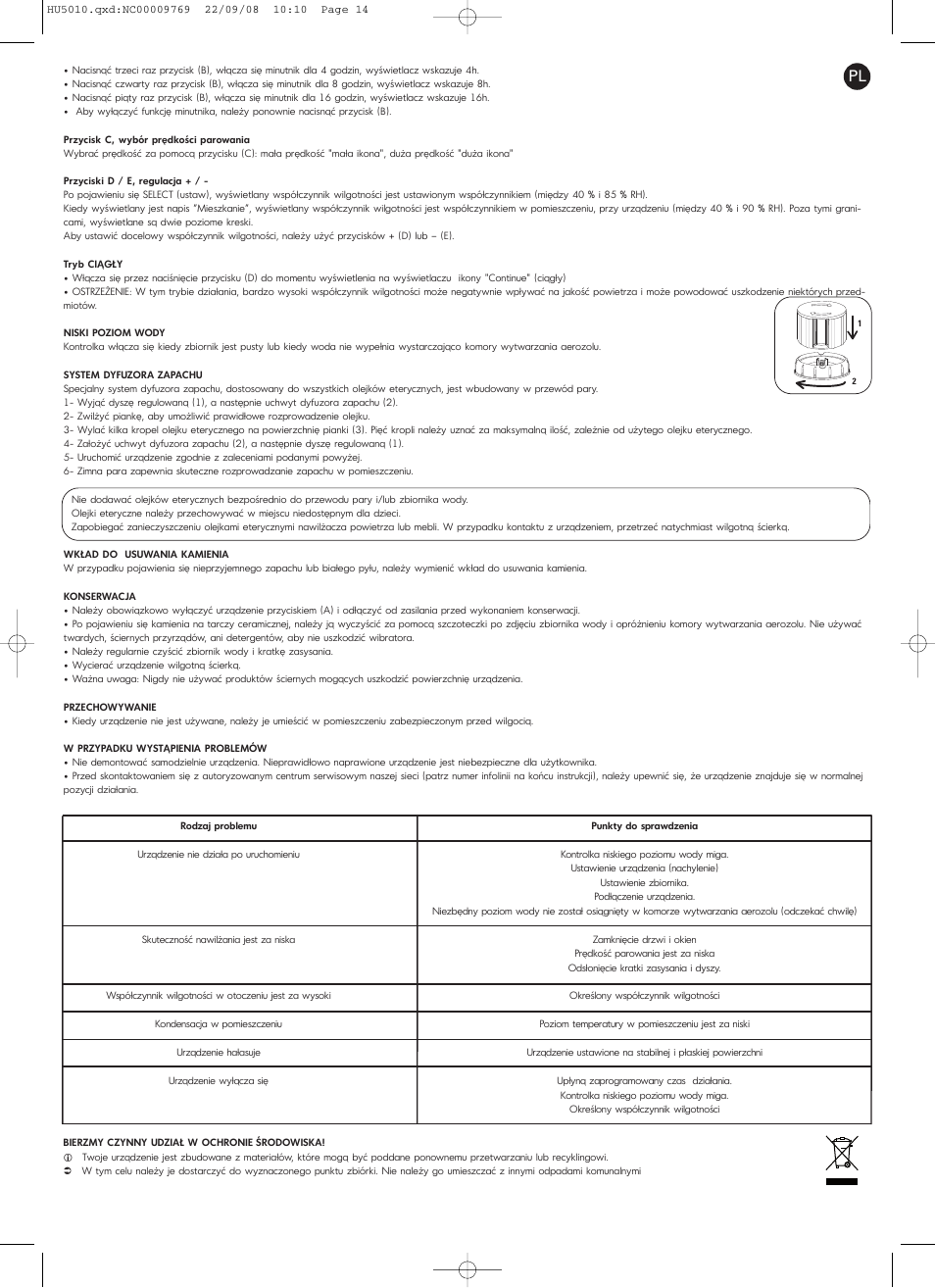 ROWENTA VITALITY HU5010 User Manual | Page 14 / 20