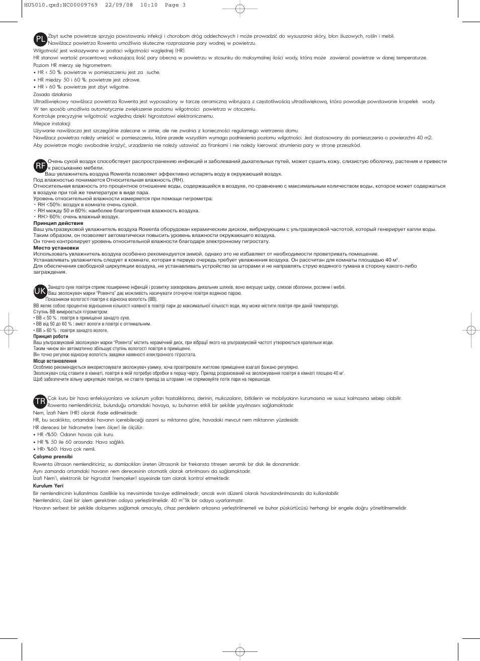 ROWENTA VITALITY HU5010 User Manual | Page 3 / 20